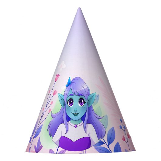 子供用の帽子に小妖精や小人はピンク パーティーハット (正面)