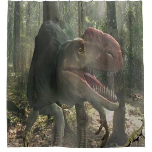 子供用の恐竜シャワーカーテン シャワーカーテン (正面)