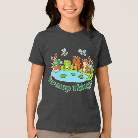 子供用の楽しい沼地のものTシャツ トライブレンドTシャツ (正面)