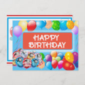 子供用の誕生日グリーティングカード ポストカード (正面/裏面)