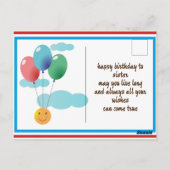 子供用の誕生日グリーティングカード ポストカード (裏面)