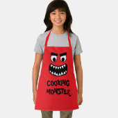子供用の面白い赤い料理モンスターのキッチンエプロン エプロン (インサイチュ)
