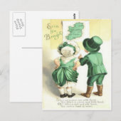 子供用アイルランド地図 Erin Go Bragh ポストカード (正面/裏面)