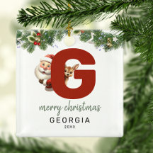 子供用イニシャルGモノグラム クリスマスツリー