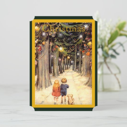 子供用インクリスマスレーンフラットフォトカード 招待状 (スタンド正面)