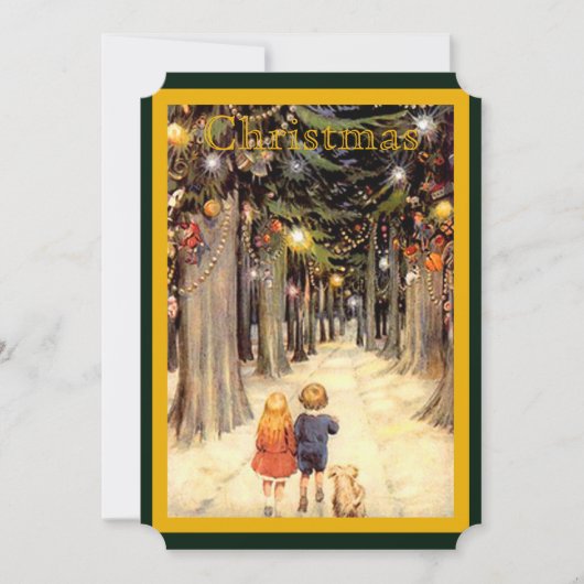 子供用インクリスマスレーンフラットフォトカード 招待状 (正面)