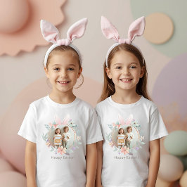 子供用イースター フォトTシャツ エレガント パステル Tシャツ