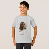 子供用オーダーメイドの馬 Tシャツ (正面フル)