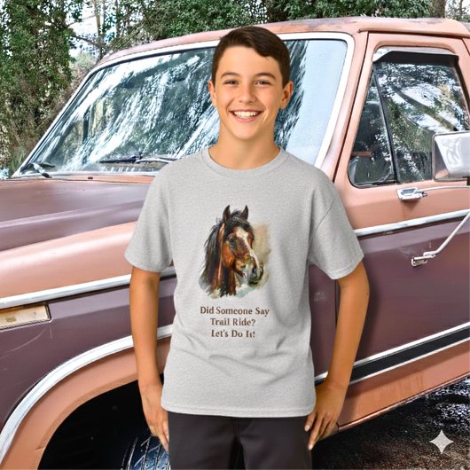 子供用オーダーメイドの馬 Tシャツ