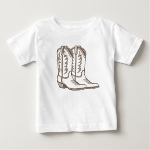 子供用カウボーイ・ブーツ・スケッチTシャツ ベビーTシャツ