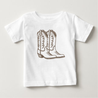 子供用カウボーイ・ブーツ・スケッチTシャツ ベビーTシャツ