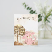 子供用カスタムピンクヒョウ葉書 ポストカード (スタンド正面)