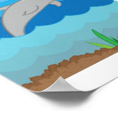 子供用カラフルルームのドルフィンポスター ポスター (角)