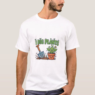 子供用ガーデニングTシャツ I Dig Plants Tシャツ