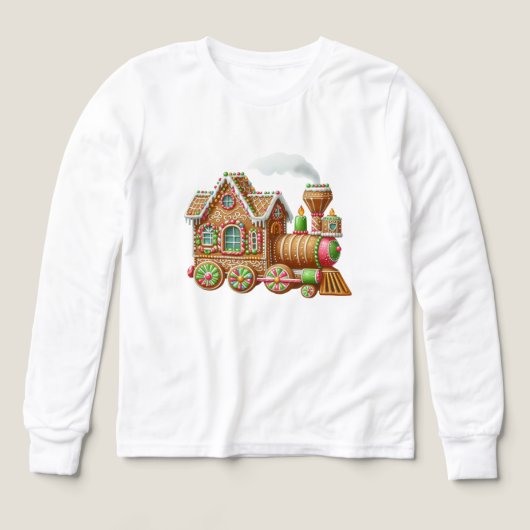 子供用クリスマストレインTシャツ (デザイン正面)