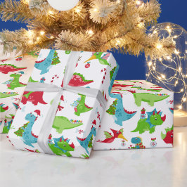 子供用クリスマス恐竜ラッピングペーパー ラッピングペーパー