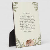 子供用クリームウッドランド動物祈りの言葉 フォトプラーク (側面)