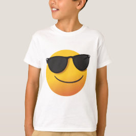 子供用クールスマイルTシャツ 楽しい絵文字グラフィックデザイン Tシャツ
