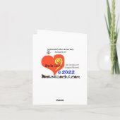 子供用グリーティングカードを持つ女性小児科医 カード (裏面)