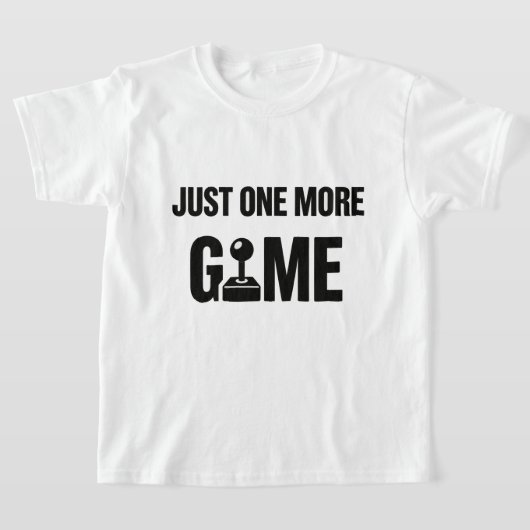 子供用ゲーマーTシャツ – “もう1ゲームだけ” Tシャツ (レイダウン)