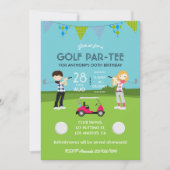 子供用ゴルフテーマの誕生日パーティー オーダーメイド 招待状 (正面)