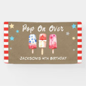 子供用サマー ポップシクル 誕生日 クラフト紙 横断幕 (横)