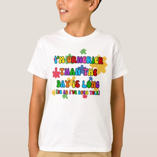 子供用ジグソーパズルTシャツ 面白い Tシャツ (正面)