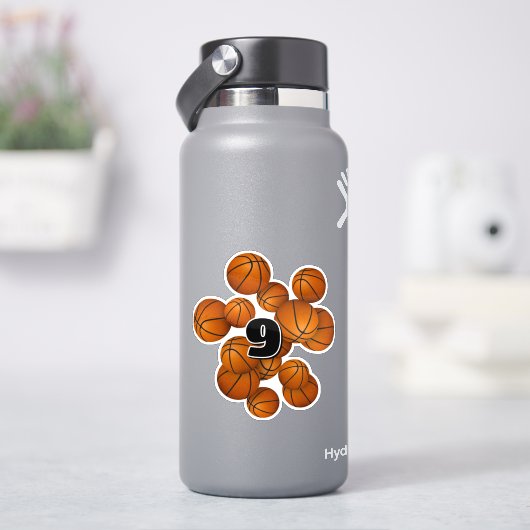 子供用ジャージー番号のバスケットボール シール (HydroFlask)