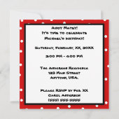 子供用スカル海賊版水玉模様誕生会 招待状 (裏面)