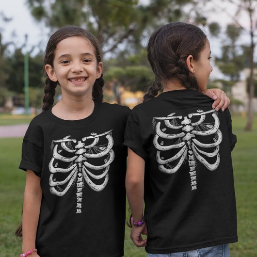 子供用スケルトンハロウィンTシャツ（前後） Tシャツ