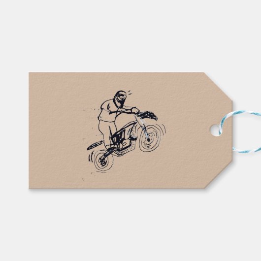 子供用ダートバイクギフトタグ ギフトタグ (正面(横))