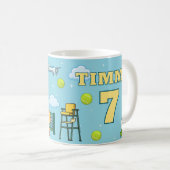 子供用テニス誕生日ギフトマグ コーヒーマグカップ (正面右)
