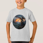 子供用ドラゴン柄プリントTシャツ Tシャツ (正面)
