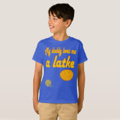子供用ハヌカシャツ - "私のパパはラトケのように私を愛してる" Tシャツ (正面フル)