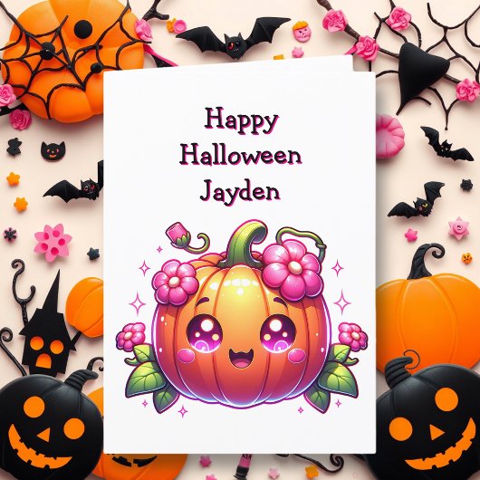 子供用ハロウィンのかぼちゃのぬりえページ カード