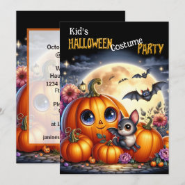 子供用ハロウィンコスチュームパーティーの招待状 カード
