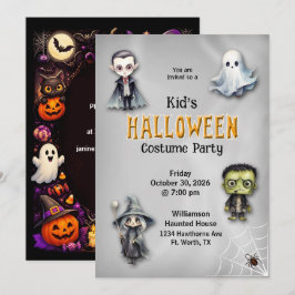 子供用ハロウィンコスチュームパーティーの招待状 カード