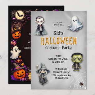 子供用ハロウィンコスチュームパーティーの招待状 カード