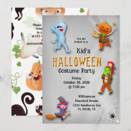 子供用ハロウィンコスチュームパーティーの招待状 カード