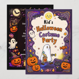 子供用ハロウィンコスチュームパーティーの招待状 カード