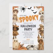 子供用ハロウィンコスチュームパーティーの招待状 招待状 (正面)