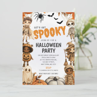 子供用ハロウィンコスチュームパーティーの招待状 招待状