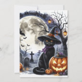 子供用ハロウィンコスチューム 黒猫パーティー 招待状 (裏面)