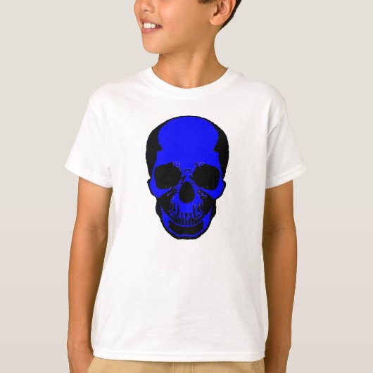 子供用ハロウィンシャツ – ブルースカル Tシャツ (正面)