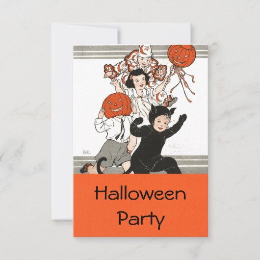 子供用ハロウィーンの衣装パーティー 招待状 (正面)