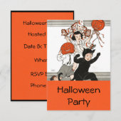 子供用ハロウィーンの衣装パーティー 招待状 (正面/裏面)