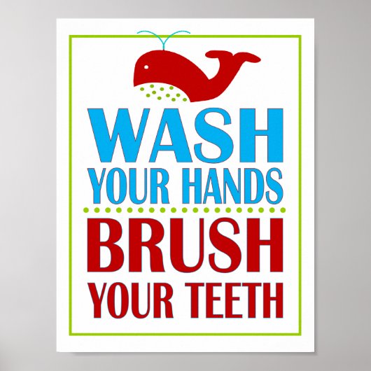 子供用バスルームマナー注意喚起の標識 ポスター (正面)