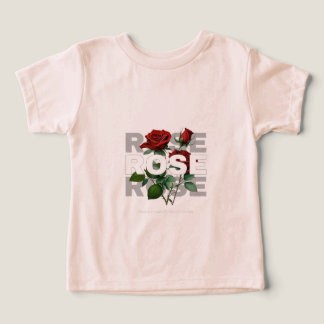 子供用バラのフラワーデザインTシャツ