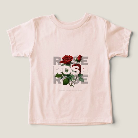 子供用バラのフラワーデザインTシャツ (デザイン正面)