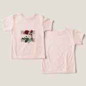 子供用バラのフラワーデザインTシャツ (デザイン正面&裏面)